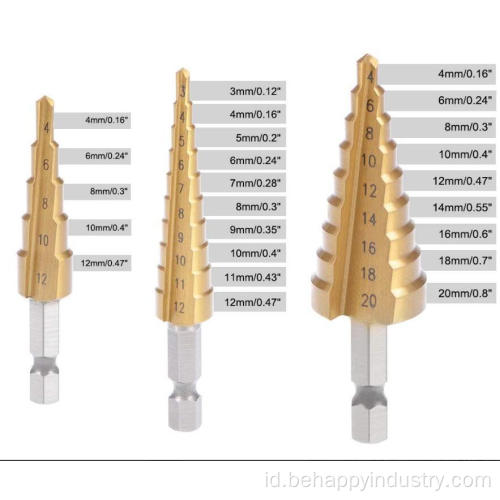 Seruling seruling titanium step bor bit set